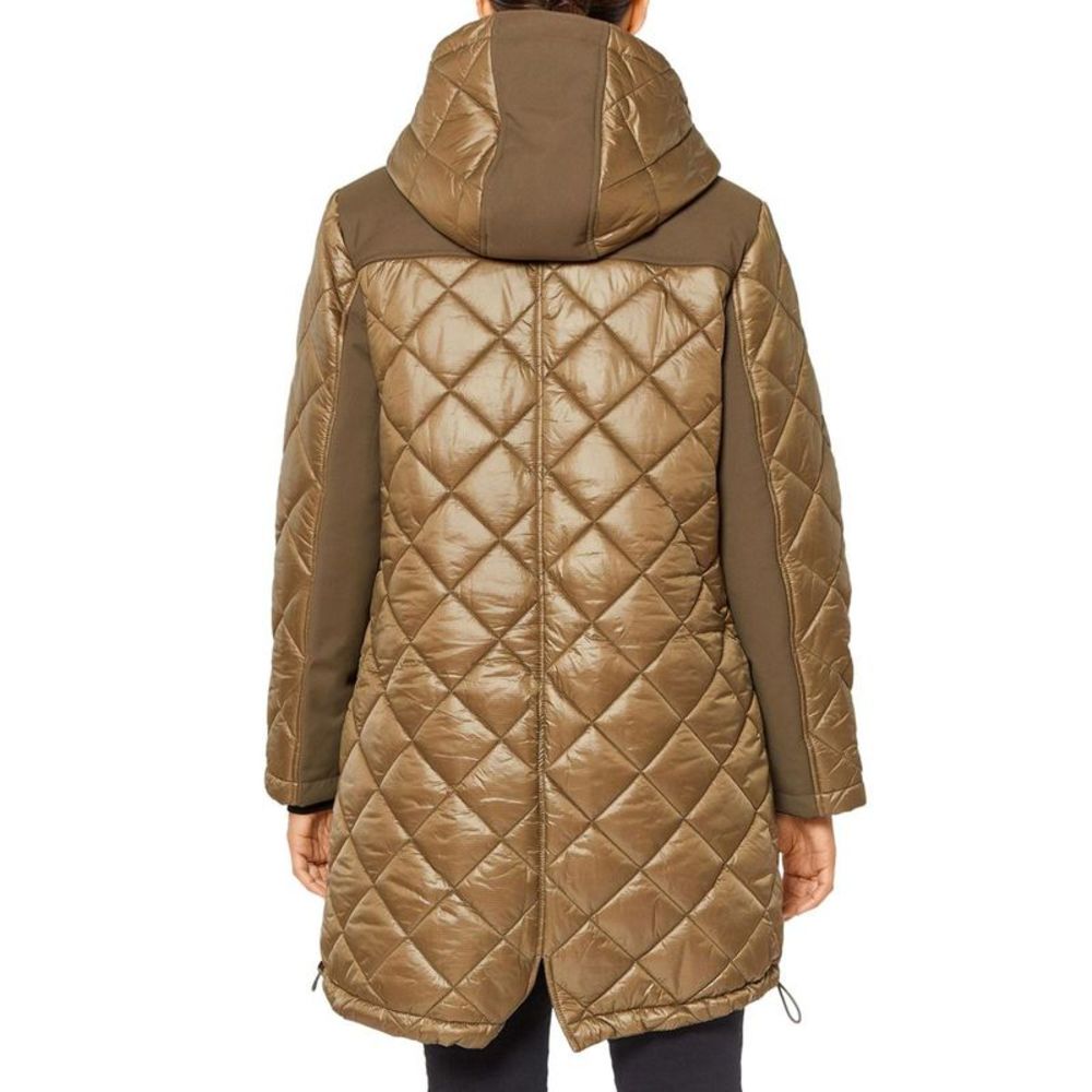 Sanctuary Womens Green Winter Midi Hooded Quilted Coat Outerwear NWT - Picture 3 of 3